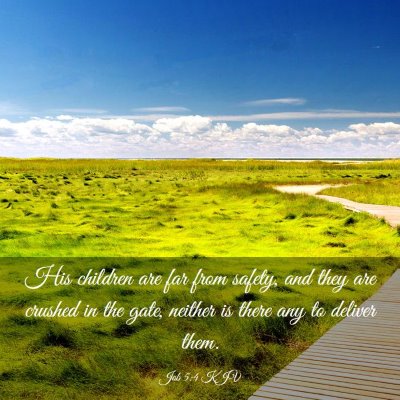 Picture 03 - Job 5:4 KJV - His children are far from safety, and they are - Bible Verse Picture