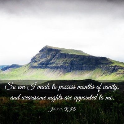 Picture 03 - Job 7:3 KJV - So am I made to possess months of vanity, and - Bible Verse Picture