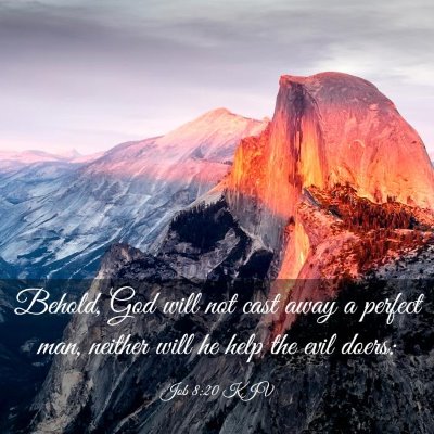 Picture 03 - Job 8:20 KJV - Behold, God will not cast away a perfect man, - Bible Verse Picture