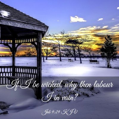 Picture 03 - Job 9:29 KJV - If I be wicked, why then labour I in - Bible Verse Picture