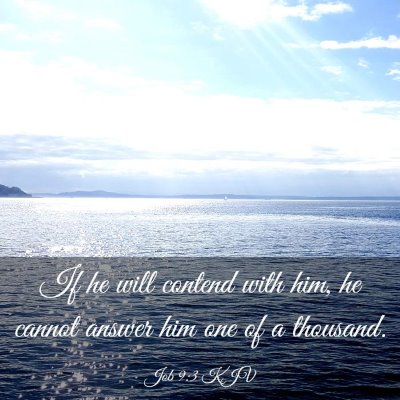 Picture 03 - Job 9:3 KJV - If he will contend with him, he cannot answer him - Bible Verse Picture