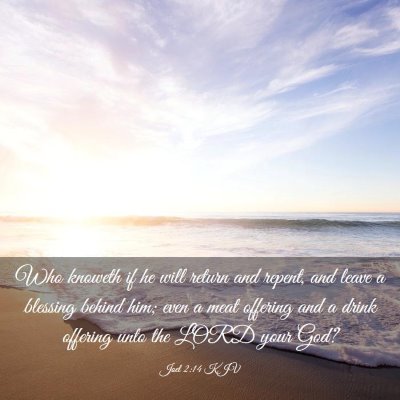 Picture 03 - Joel 2:14 KJV - Who knoweth if he will return and repent, and - Bible Verse Picture