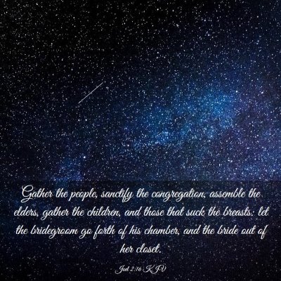 Picture 03 - Joel 2:16 KJV - Gather the people, sanctify the congregation, - Bible Verse Picture