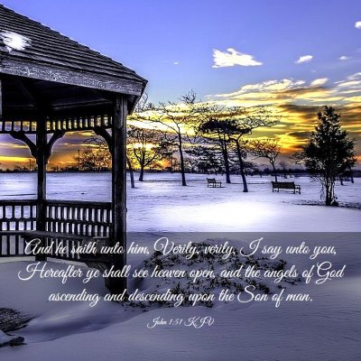 Picture 03 - John 1:51 KJV - And he saith unto him, Verily, verily, I say unto - Bible Verse Picture