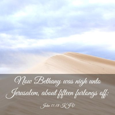 Picture 03 - John 11:18 KJV - Now Bethany was nigh unto Jerusalem, about - Bible Verse Picture