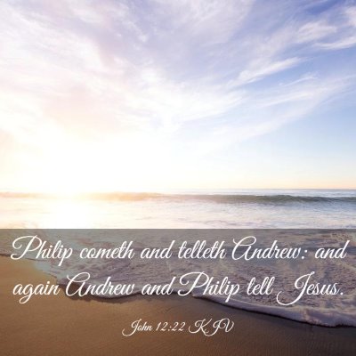 Picture 03 - John 12:22 KJV - Philip cometh and telleth Andrew: and again - Bible Verse Picture