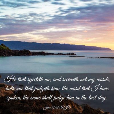 Picture 03 - John 12:48 KJV - He that rejecteth me, and receiveth not my words, - Bible Verse Picture