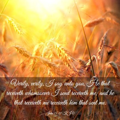 Picture 03 - John 13:20 KJV - Verily, verily, I say unto you, He that receiveth - Bible Verse Picture