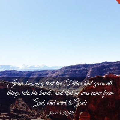 Picture 03 - John 13:3 KJV - Jesus knowing that the Father had given all - Bible Verse Picture