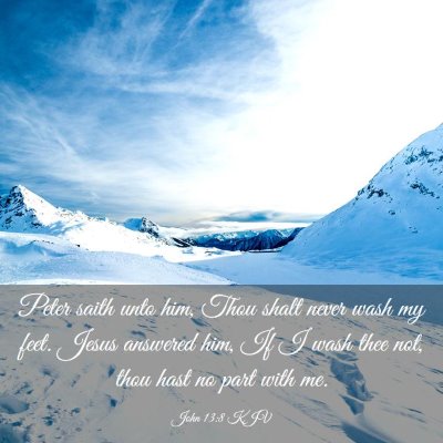 Picture 03 - John 13:8 KJV - Peter saith unto him, Thou shalt never wash my - Bible Verse Picture