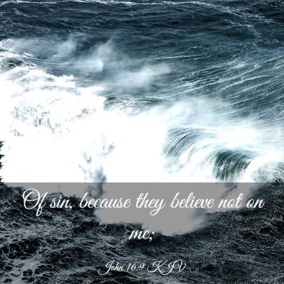 Picture 03 - John 16:9 KJV - Of sin, because they believe not on - Bible Verse Picture
