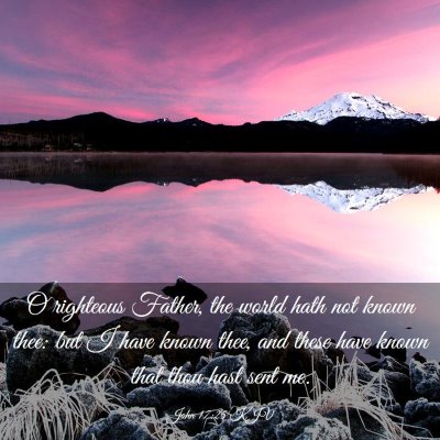 Picture 03 - John 17:25 KJV - O righteous Father, the world hath not known - Bible Verse Picture