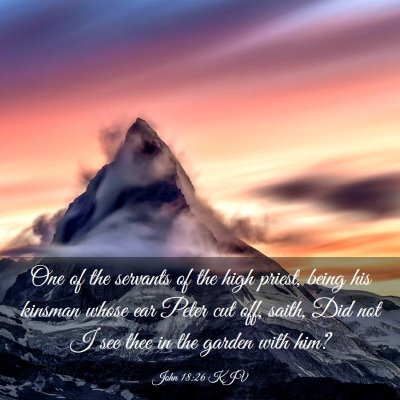 Picture 03 - John 18:26 KJV - One of the servants of the high priest, being his - Bible Verse Picture