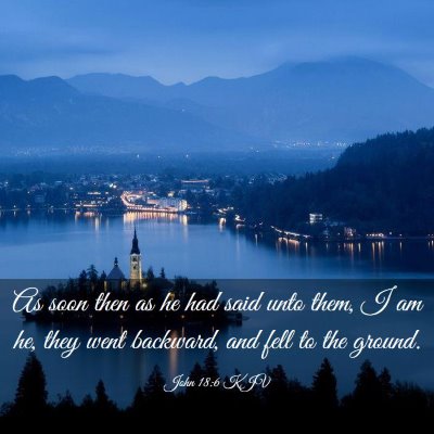 Picture 03 - John 18:6 KJV - As soon then as he had said unto them, I am he, - Bible Verse Picture