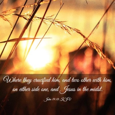 Picture 03 - John 19:18 KJV - Where they crucified him, and two other with him, - Bible Verse Picture