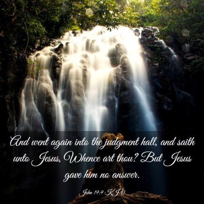 Picture 03 - John 19:9 KJV - And went again into the judgment hall, and saith - Bible Verse Picture