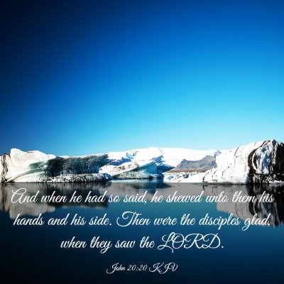 Picture 03 - John 20:20 KJV - And when he had so said, he shewed unto them his - Bible Verse Picture