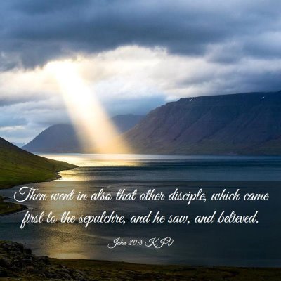 Picture 03 - John 20:8 KJV - Then went in also that other disciple, which came - Bible Verse Picture