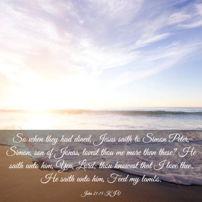 Picture 03 - John 21:15 KJV - So when they had dined, Jesus saith to Simon - Bible Verse Picture