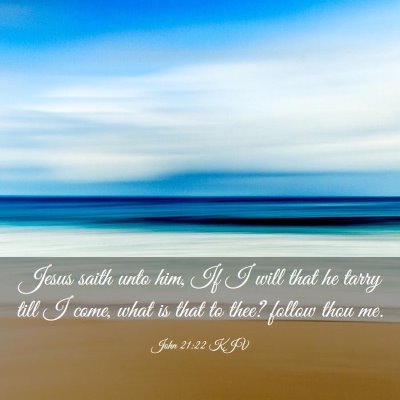 Picture 03 - John 21:22 KJV - Jesus saith unto him, If I will that he tarry - Bible Verse Picture