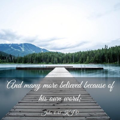 Picture 03 - John 4:41 KJV - And many more believed because of his own - Bible Verse Picture