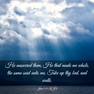 Picture 03 - John 5:11 KJV - He answered them, He that made me whole, the same - Bible Verse Picture
