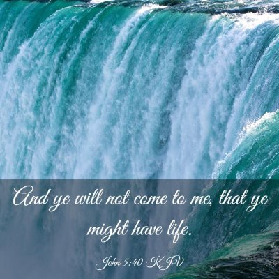 Picture 03 - John 5:40 KJV - And ye will not come to me, that ye might have - Bible Verse Picture
