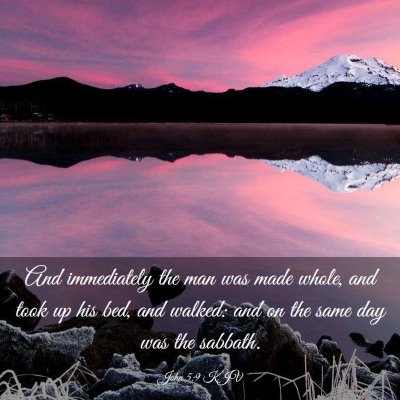 Picture 03 - John 5:9 KJV - And immediately the man was made whole, and took - Bible Verse Picture