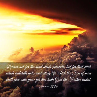 Picture 03 - John 6:27 KJV - Labour not for the meat which perisheth, but for - Bible Verse Picture