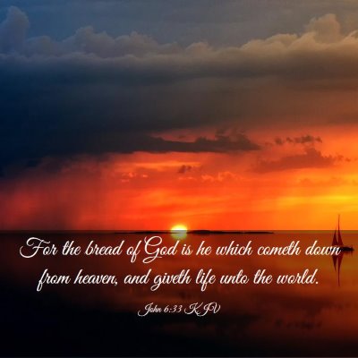 Picture 03 - John 6:33 KJV - For the bread of God is he which cometh down from - Bible Verse Picture