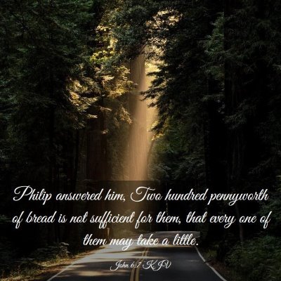 Picture 03 - John 6:7 KJV - Philip answered him, Two hundred pennyworth of - Bible Verse Picture