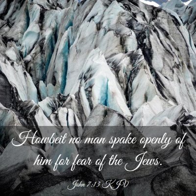 Picture 03 - John 7:13 KJV - Howbeit no man spake openly of him for fear of - Bible Verse Picture
