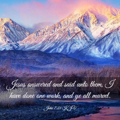 Picture 03 - John 7:21 KJV - Jesus answered and said unto them, I have done - Bible Verse Picture
