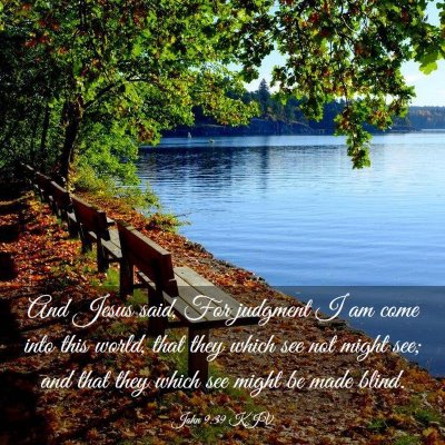 Picture 03 - John 9:39 KJV - And Jesus said, For judgment I am come into this - Bible Verse Picture