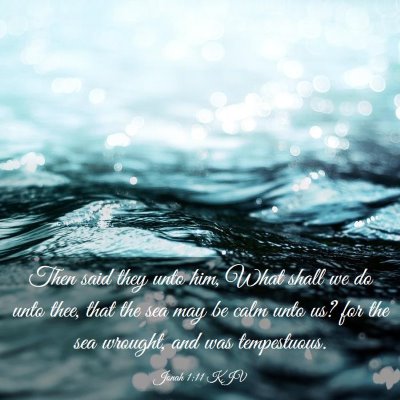 Picture 03 - Jonah 1:11 KJV - Then said they unto him, What shall we do unto - Bible Verse Picture