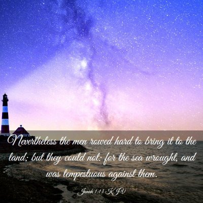 Picture 03 - Jonah 1:13 KJV - Nevertheless the men rowed hard to bring it to - Bible Verse Picture