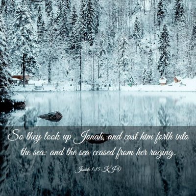 Picture 03 - Jonah 1:15 KJV - So they look up Jonah, and cast him forth into - Bible Verse Picture