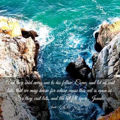 Picture 03 - Jonah 1:7 KJV - And they said every one to his fellow, Come, and - Bible Verse Picture