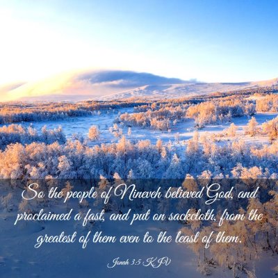 Picture 03 - Jonah 3:5 KJV - So the people of Nineveh believed God, and - Bible Verse Picture