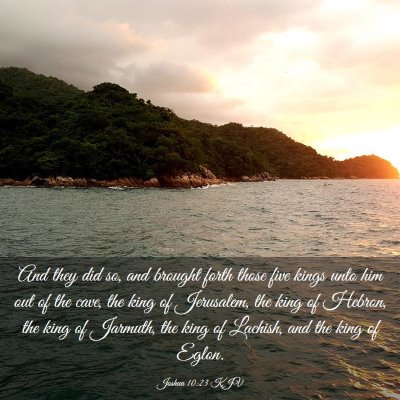 Picture 03 - Joshua 10:23 KJV - And they did so, and brought forth those five - Bible Verse Picture