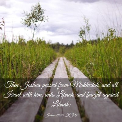 Picture 03 - Joshua 10:29 KJV - Then Joshua passed from Makkedah, and all Israel - Bible Verse Picture