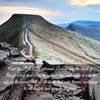 Picture 03 - Joshua 10:32 KJV - And the LORD delivered Lachish into the hand of - Bible Verse Picture