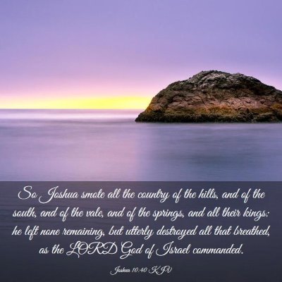 Picture 03 - Joshua 10:40 KJV - So Joshua smote all the country of the hills, and - Bible Verse Picture