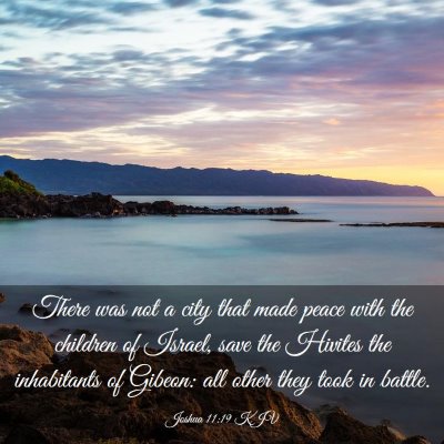 Picture 03 - Joshua 11:19 KJV - There was not a city that made peace with the - Bible Verse Picture