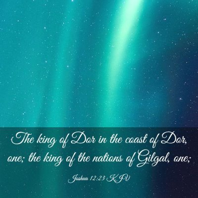 Picture 03 - Joshua 12:23 KJV - The king of Dor in the coast of Dor, one; the - Bible Verse Picture