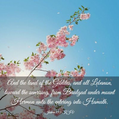 Picture 03 - Joshua 13:5 KJV - And the land of the Giblites, and all Lebanon, - Bible Verse Picture
