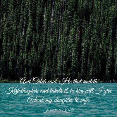 Picture 03 - Joshua 15:16 KJV - And Caleb said, He that smiteth Kirjathsepher, - Bible Verse Picture