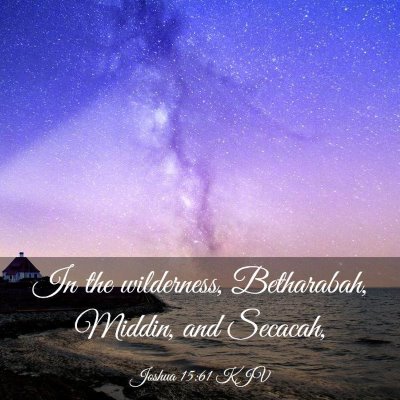 Picture 03 - Joshua 15:61 KJV - In the wilderness, Betharabah, Middin, and - Bible Verse Picture
