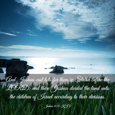 Picture 03 - Joshua 18:10 KJV - And Joshua cast lots for them in Shiloh before - Bible Verse Picture