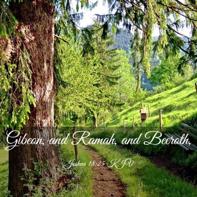 Picture 03 - Joshua 18:25 KJV - Gibeon, and Ramah, and - Bible Verse Picture